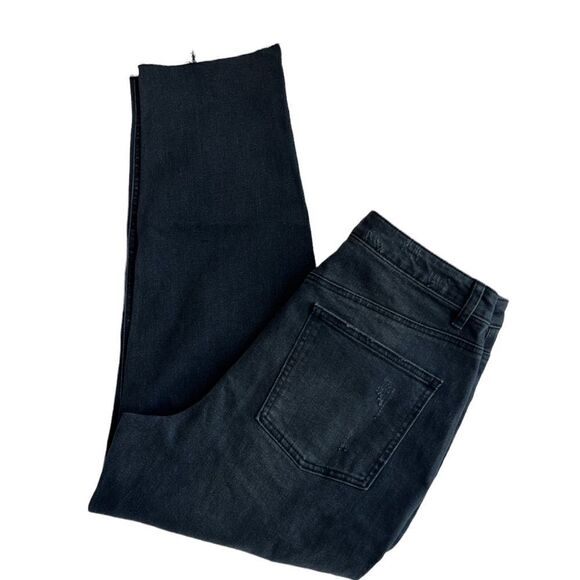 NWT And Now This  True Mom Ripped Ultra High Rise  Black Button Fly Jeans  sz 31 - Picture 4 of 13